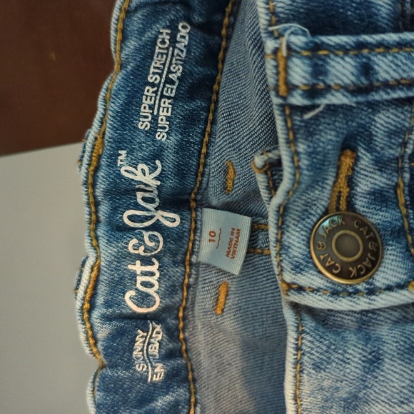 Cat & Jack Skinny Jeans Super Stretch with Adjustable Waistband Girls Size 10 - Picture 3 of 4